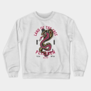 Cobra Traditional Tattoo Snake - Land of the Free Crewneck Sweatshirt